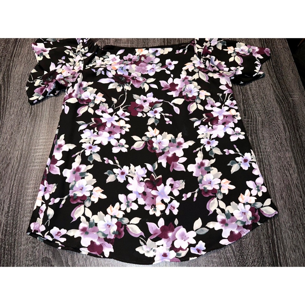 White House Black Marketâ Black Floral Lined Top XS Boho Coquette Feminine
